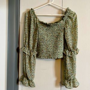 Wild Fable boho cropped peasant tops XS